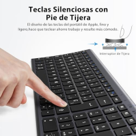 iClever Bluetooth Keyboard BK10, bezdrátová QWERTY klávesnice Španělská dobíjecí klávesnice pro více zařízení Ergonomický design